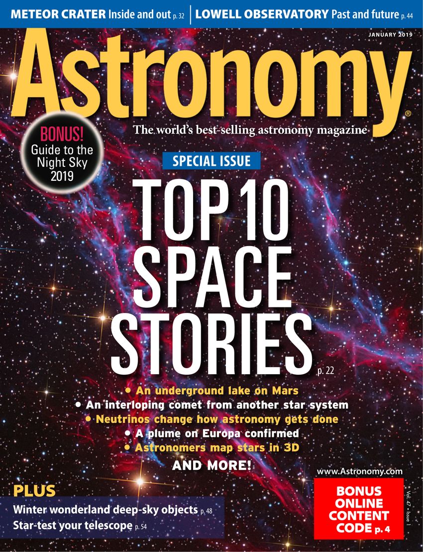 Astronomy January 01, 2019 Issue Cover