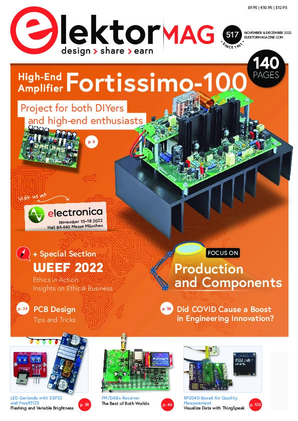 Elektor---North-American-Edition November 01, 2022 Issue Cover