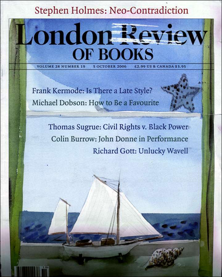 London-Review-Of-Books October 03, 2006 Issue Cover