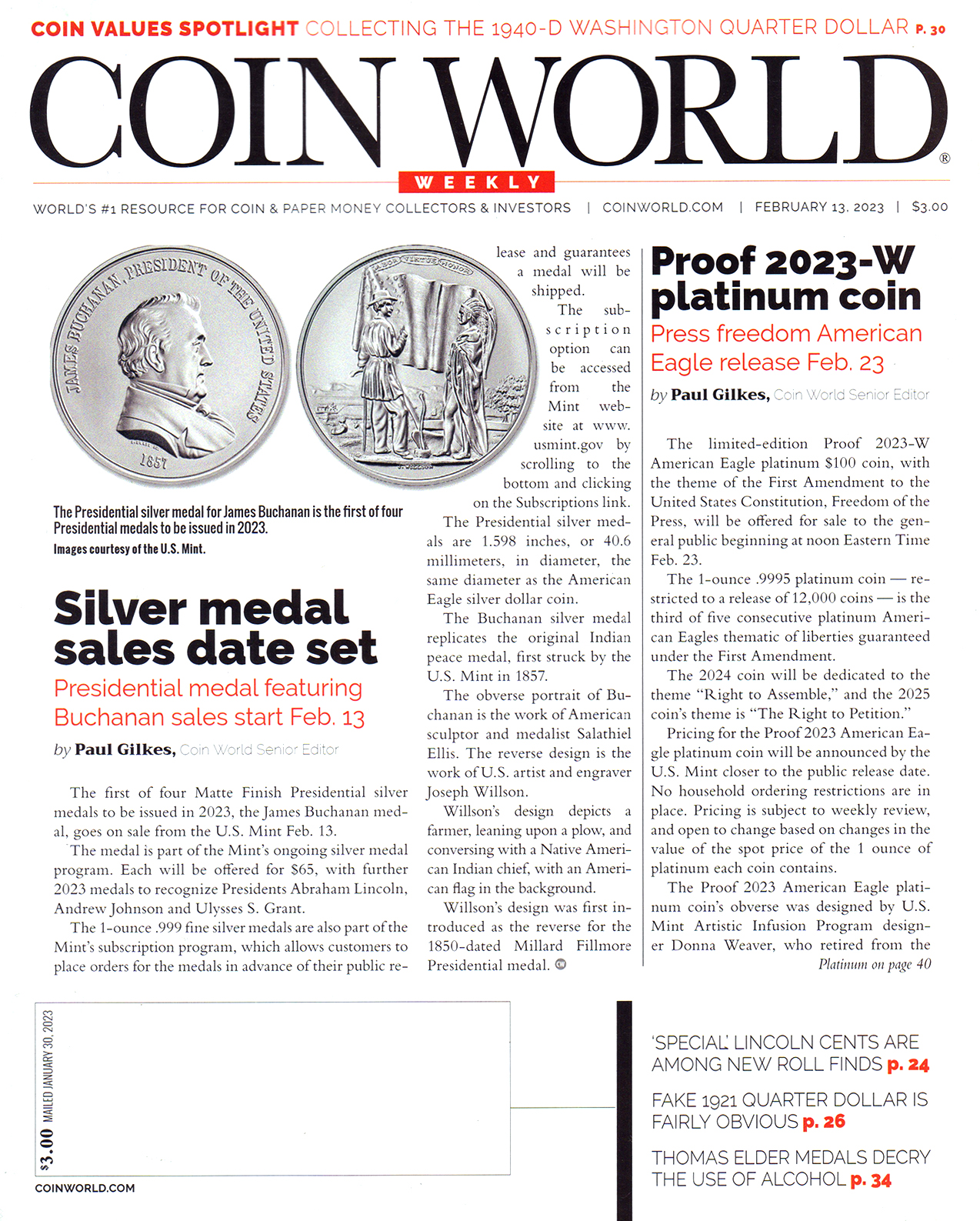 Coin-World-Weekly February 13, 2023 Issue Cover