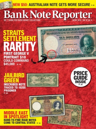 Bank Note Reporter April 01, 2018 Issue Cover