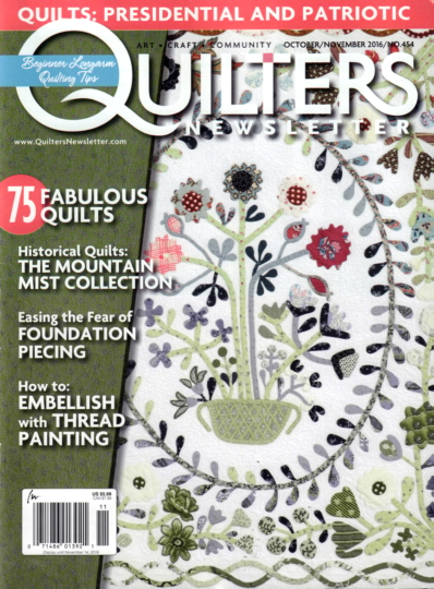 Quilter's Newsletter October 01, 2016 Issue Cover