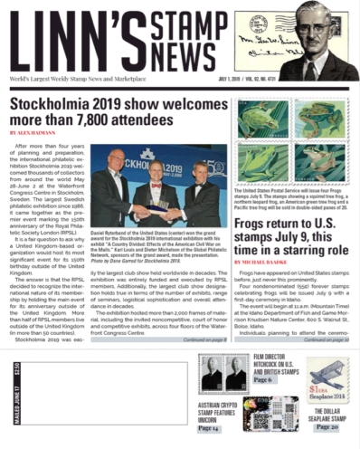 Linn's Stamp News Weekly July 01, 2019 Issue Cover