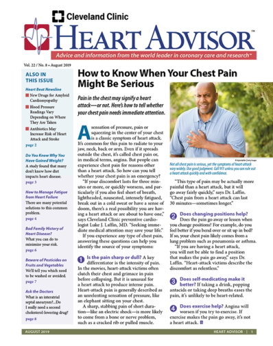 Heart Advisor August 01, 2019 Issue Cover