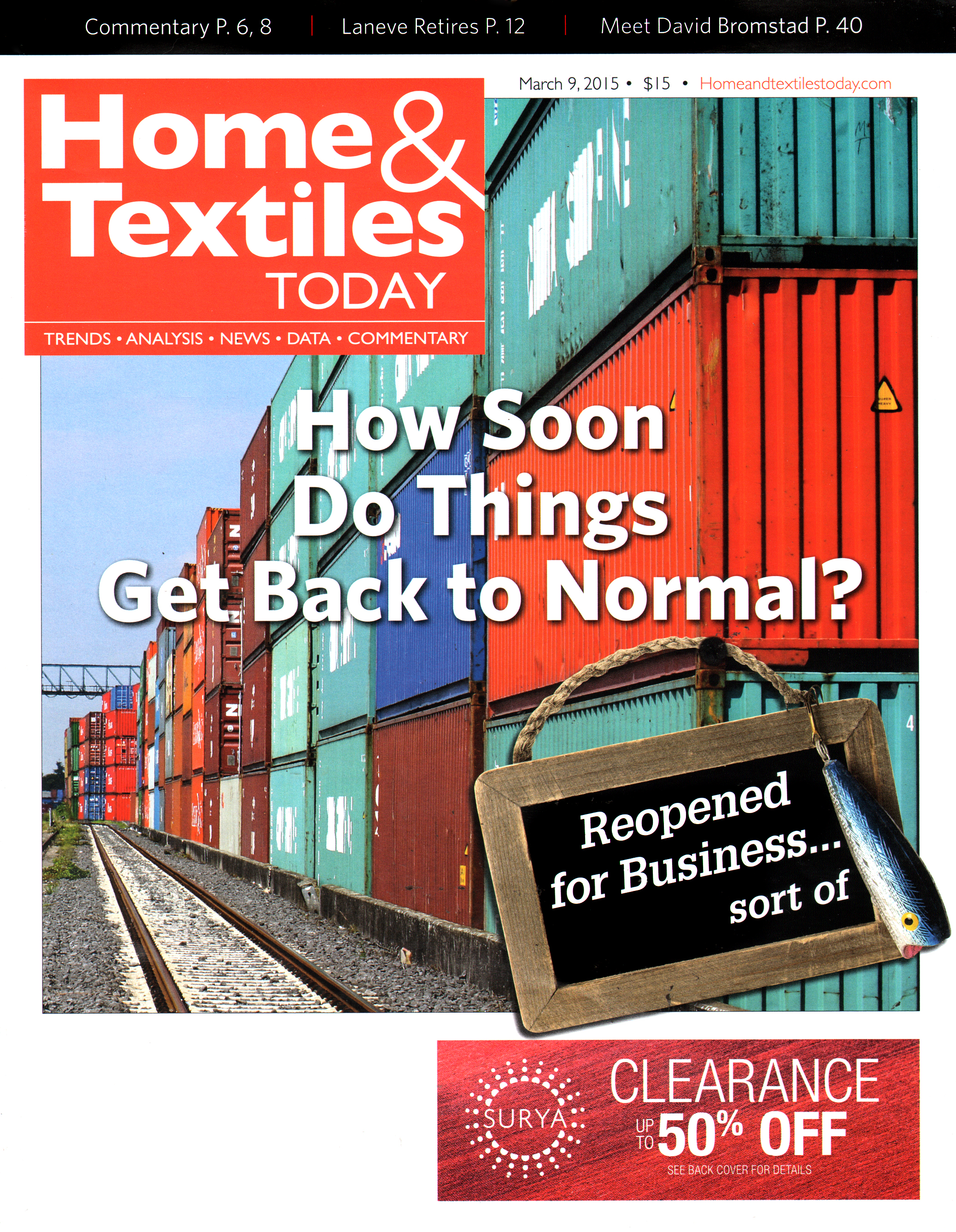 Home-Textiles-Today March 09, 2015 Issue Cover