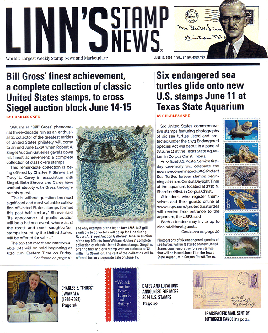Linns-Stamp-News-Weekly June 10, 2024 Issue Cover