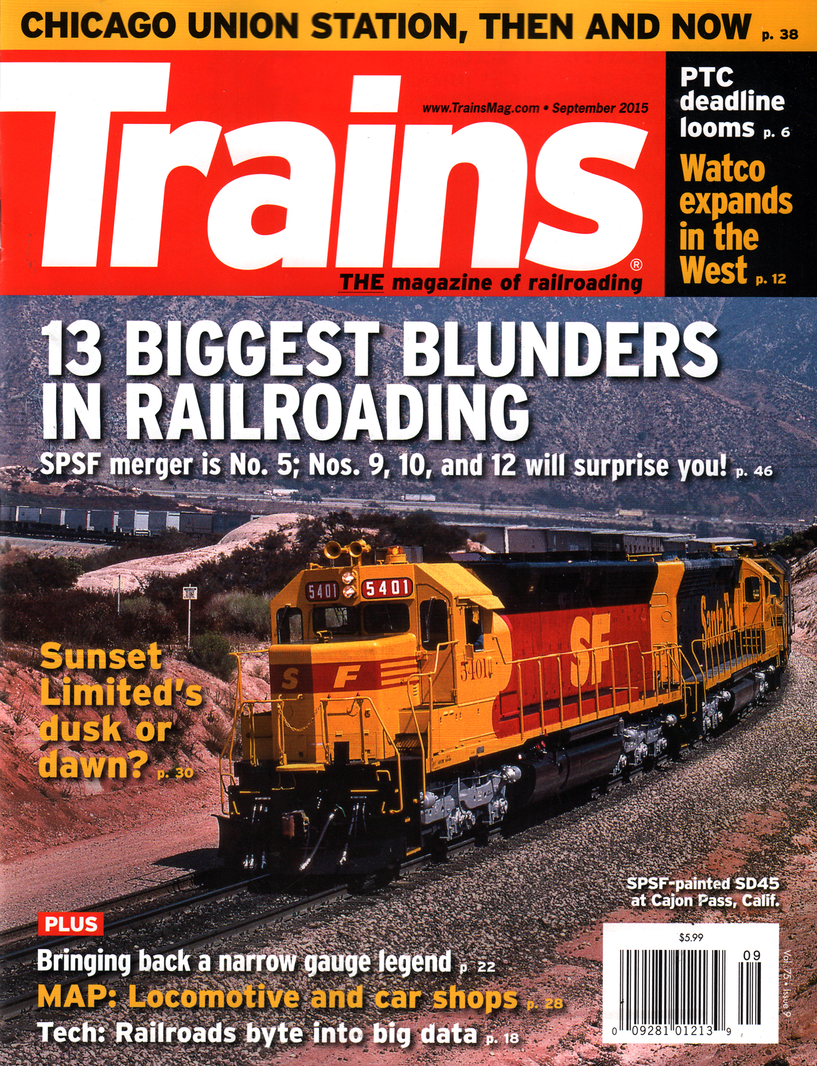 Trains September 01, 2015 Issue Cover