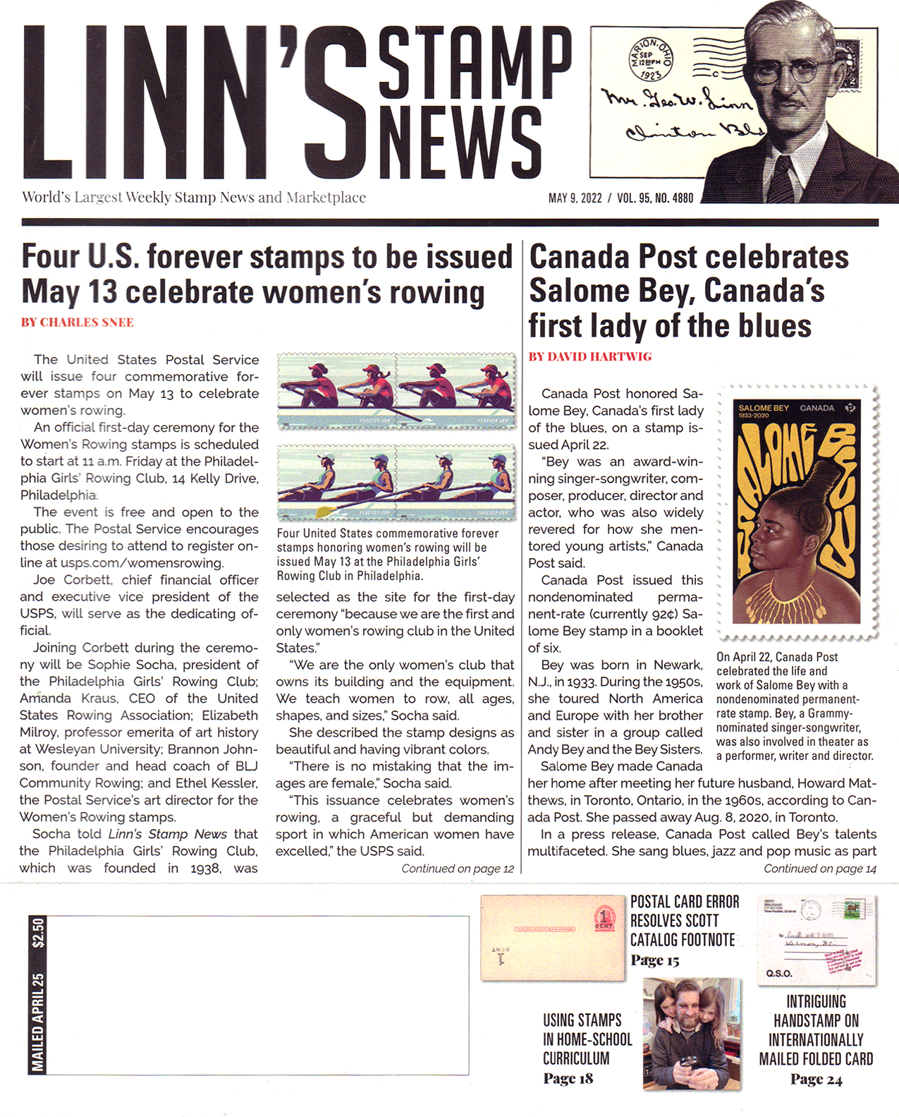 Linns-Stamp-News-Weekly May 09, 2022 Issue Cover