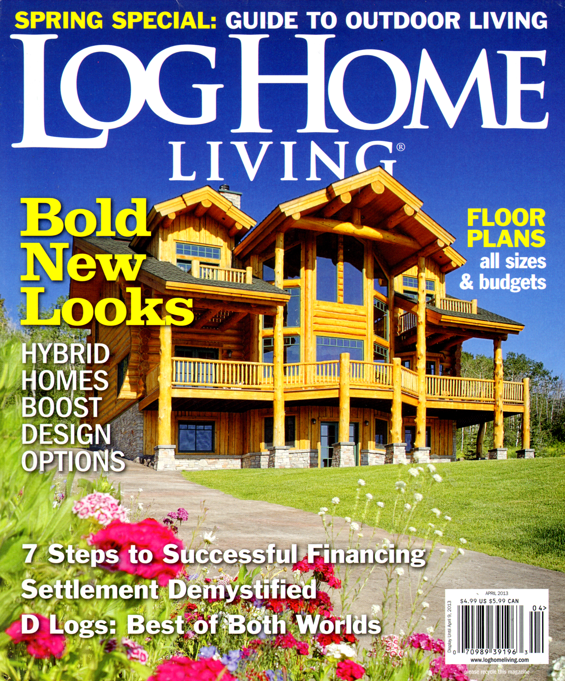 Log-and-Timber-Home-Living April 01, 2013 Issue Cover