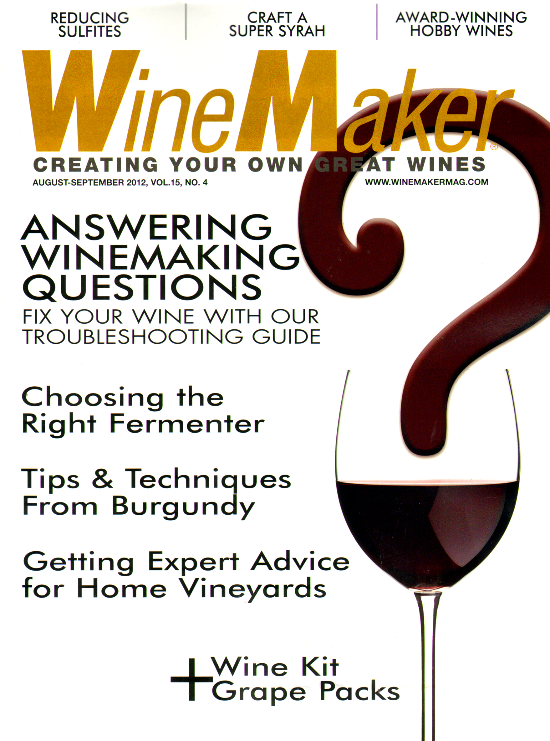 winemaker August 01, 2012 Issue Cover