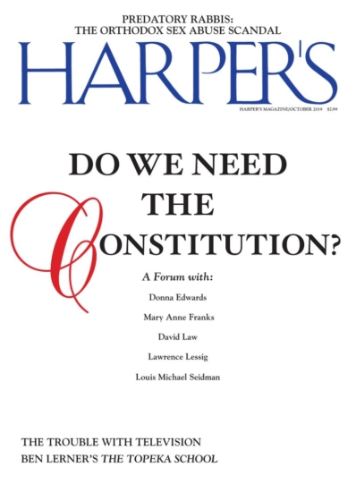Harper's October 01, 2019 Issue Cover