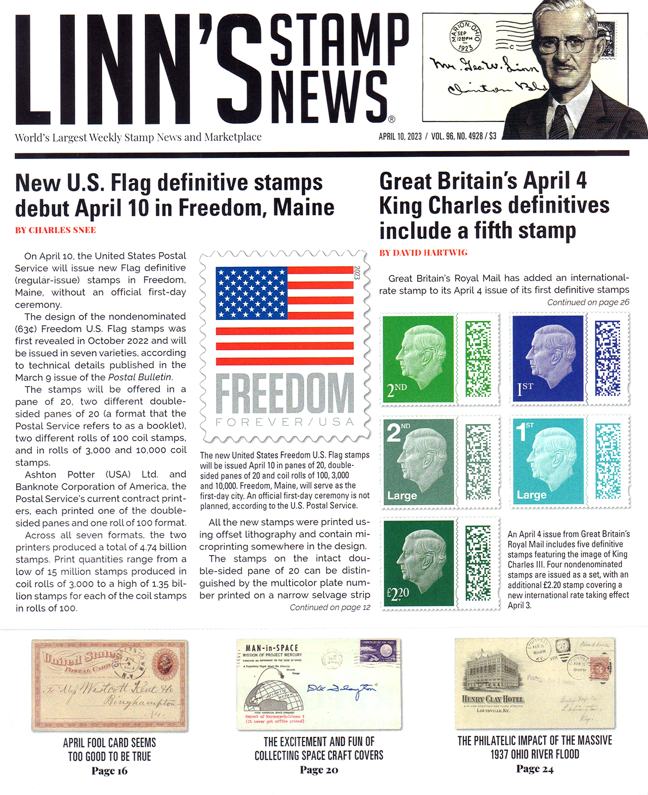 Linns-Stamp-News-Weekly April 10, 2023 Issue Cover