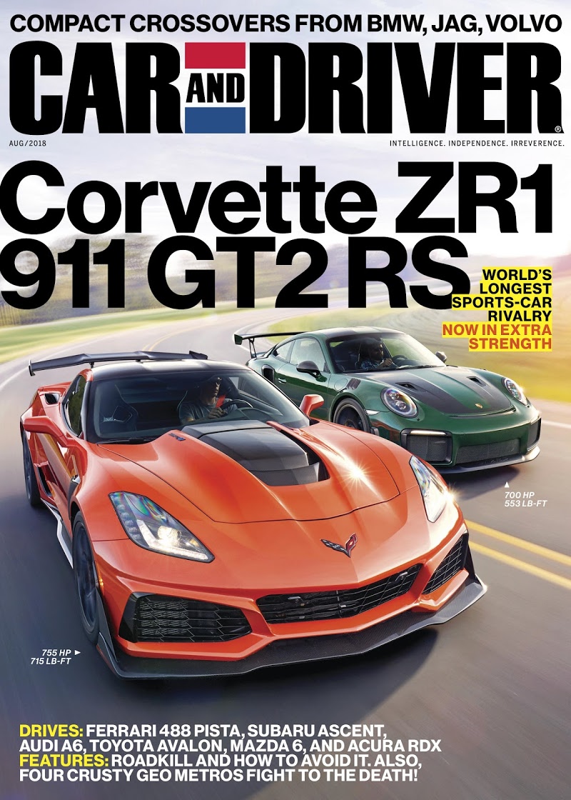 car-and-driver August 01, 2018 Issue Cover