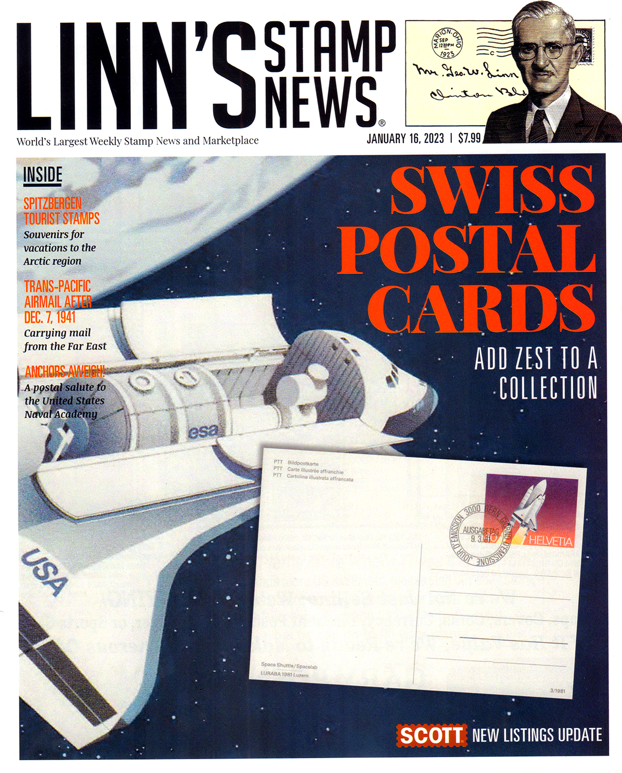 Linns-Stamp-News-Weekly January 16, 2023 Issue Cover
