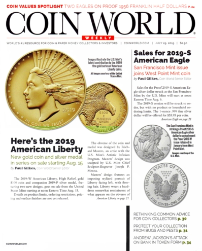 Coin World Weekly July 29, 2019 Issue Cover