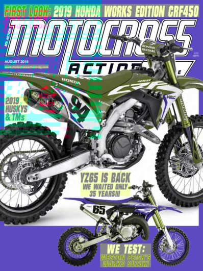 Motocross Action August 01, 2018 Issue Cover