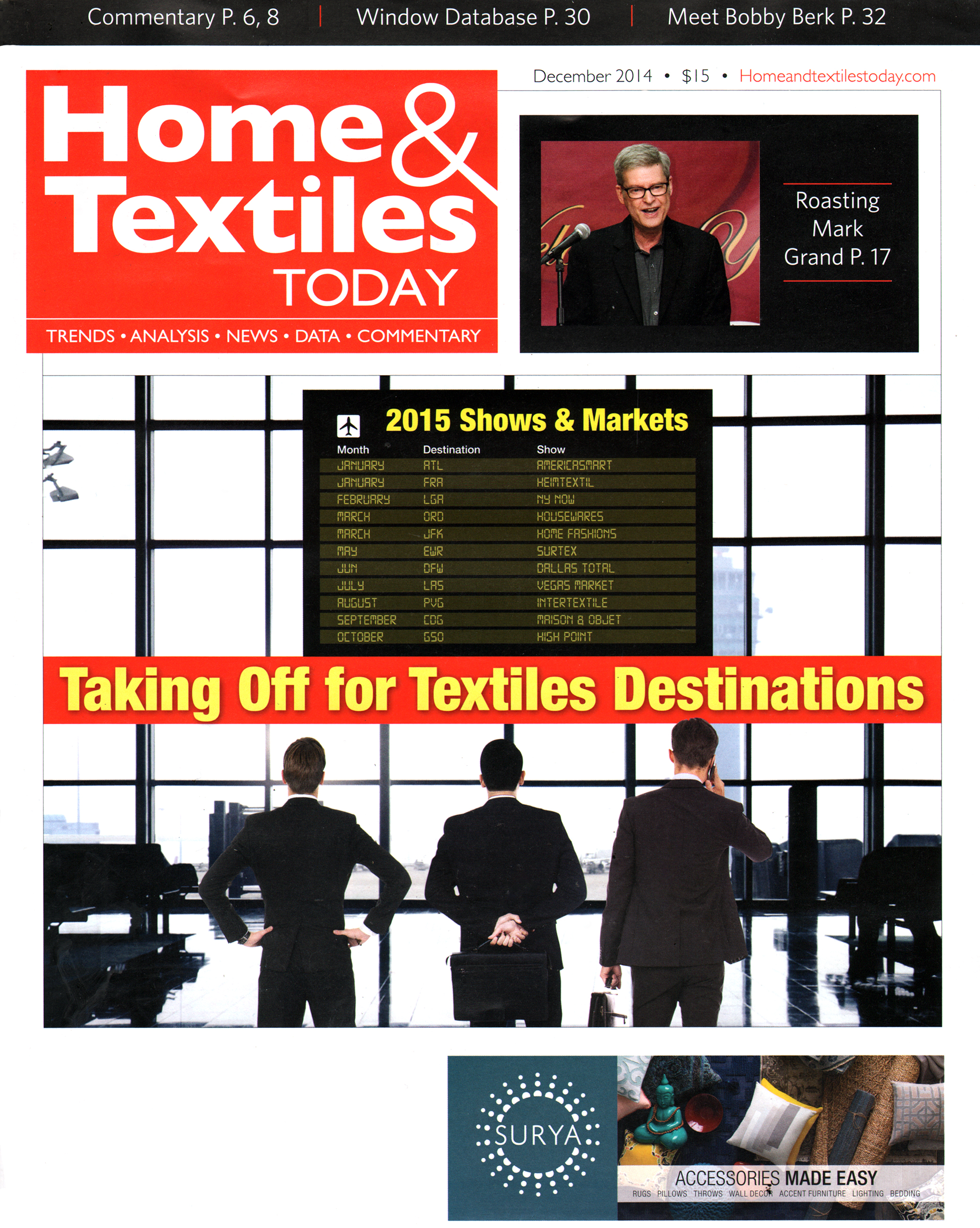 Home-Textiles-Today December 01, 2014 Issue Cover