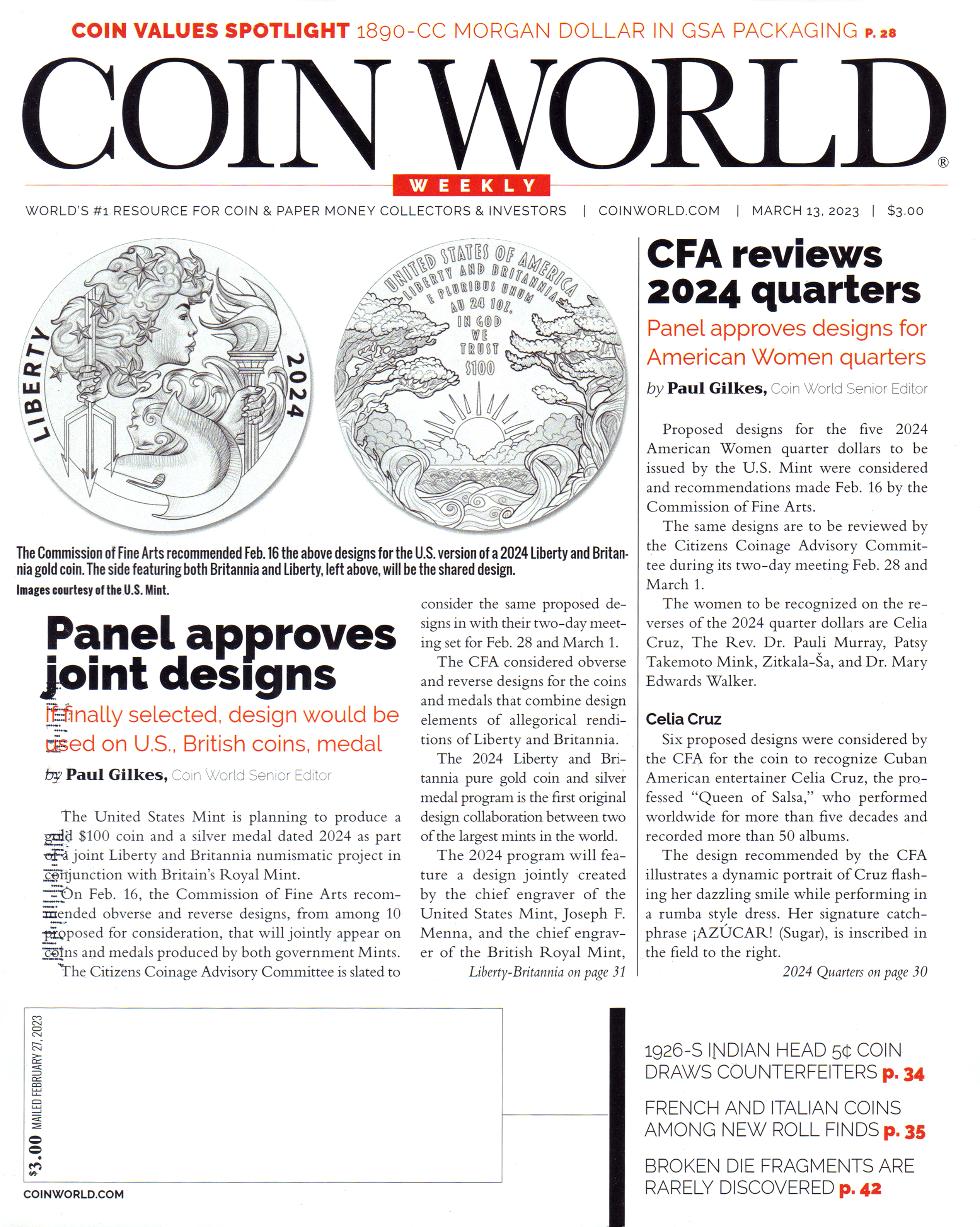 Coin-World-Weekly March 13, 2023 Issue Cover