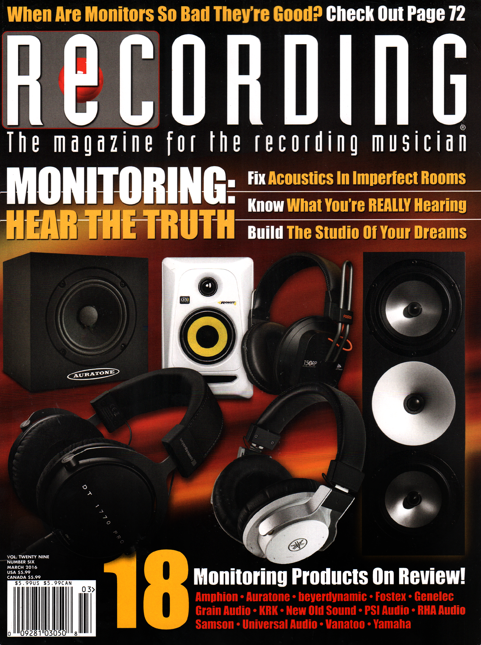 Recording-Magazine March 01, 2016 Issue Cover
