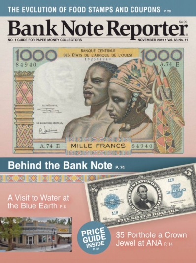 Bank Note Reporter November 01, 2019 Issue Cover