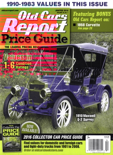 Old Cars Report Price Guide January 01, 2016 Issue Cover