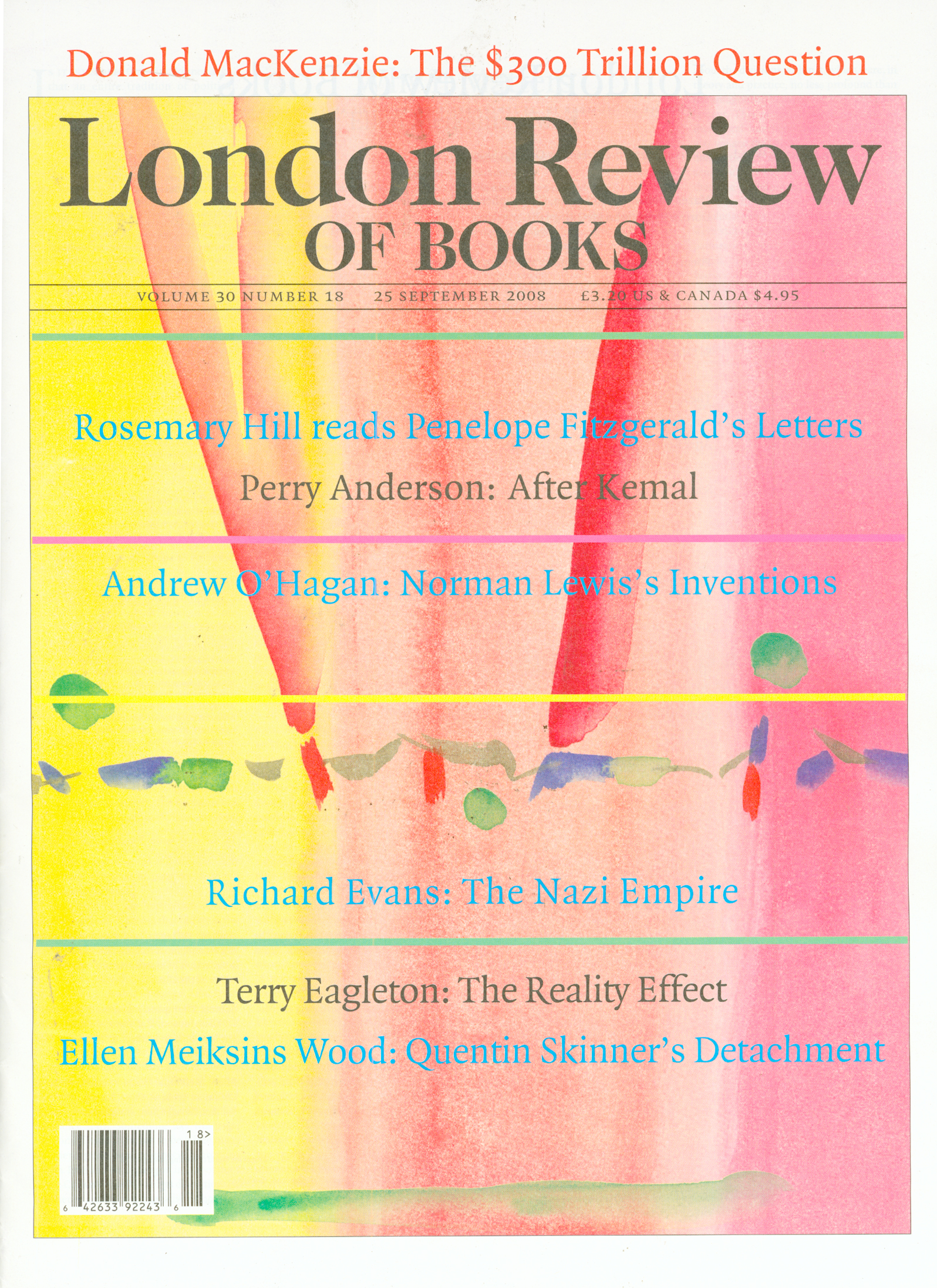 London-Review-Of-Books September 25, 2008 Issue Cover
