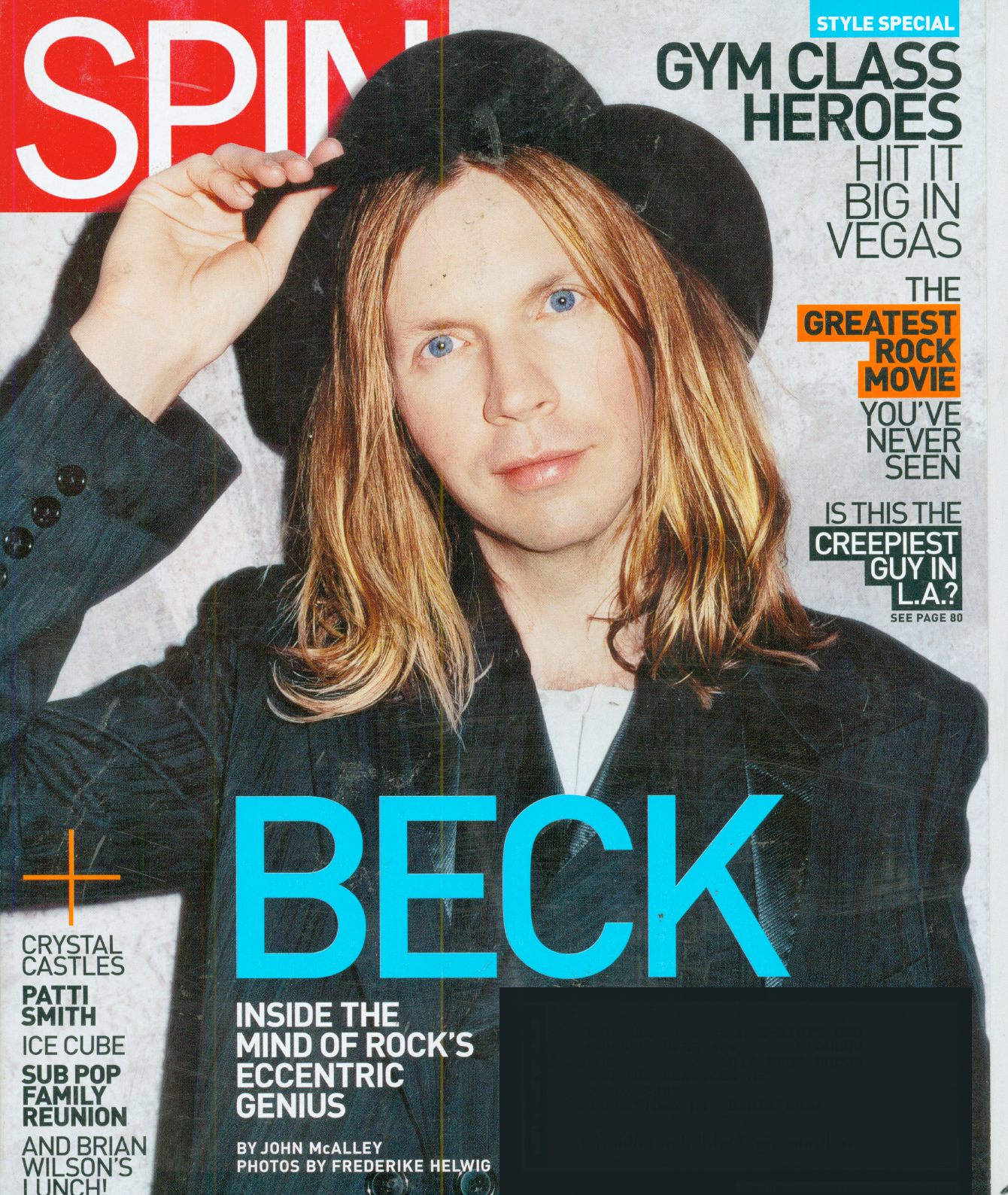 Spin September 01, 2008 Issue Cover