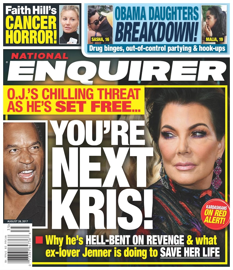 national-enquirer August 28, 2017 Issue Cover