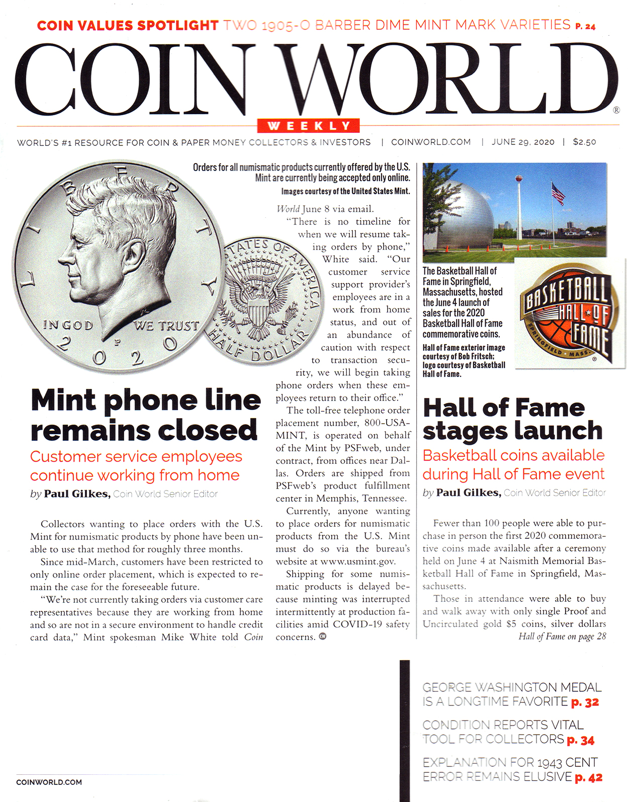 Coin-World-Weekly June 29, 2020 Issue Cover