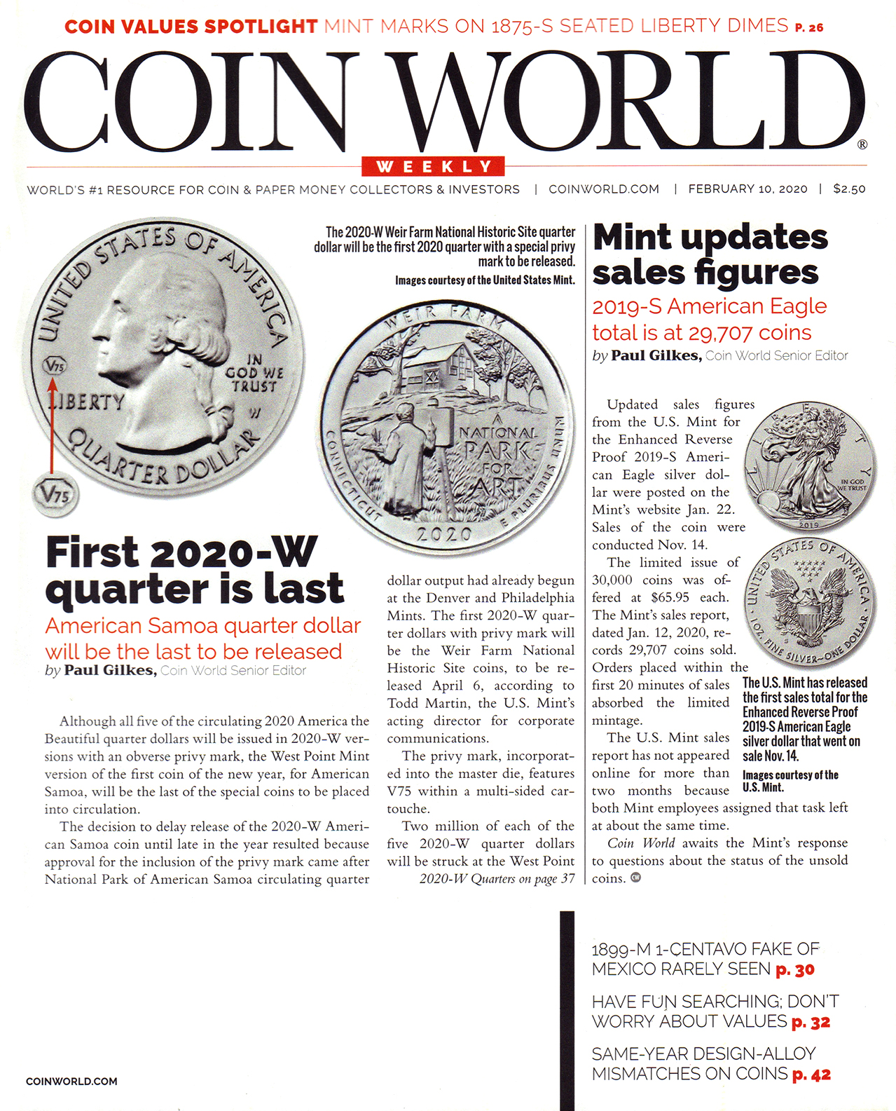 Coin-World-Weekly February 10, 2020 Issue Cover