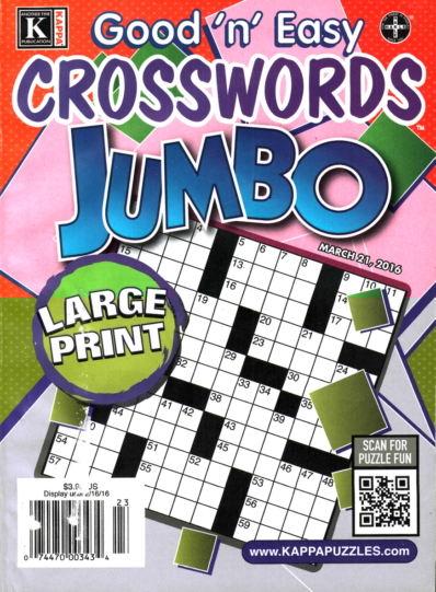 Good N Easy Crosswords Jumbo March 21, 2016 Issue Cover