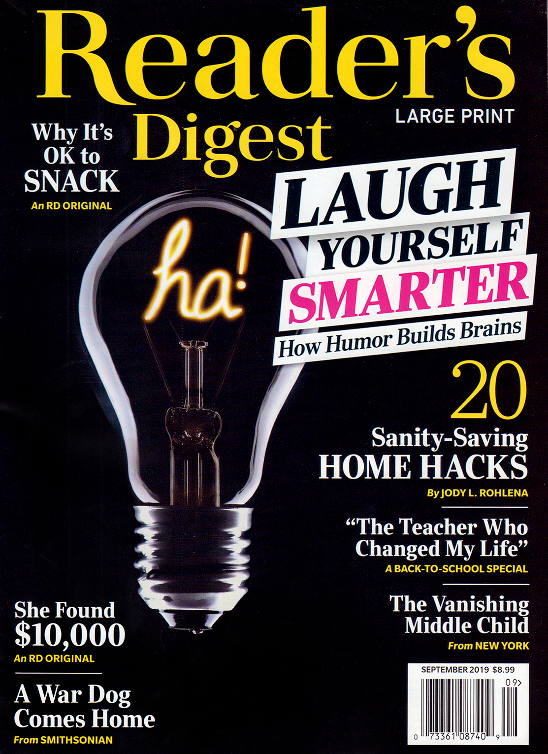 Readers-Digest---Large-Print-Edition September 01, 2019 Issue Cover