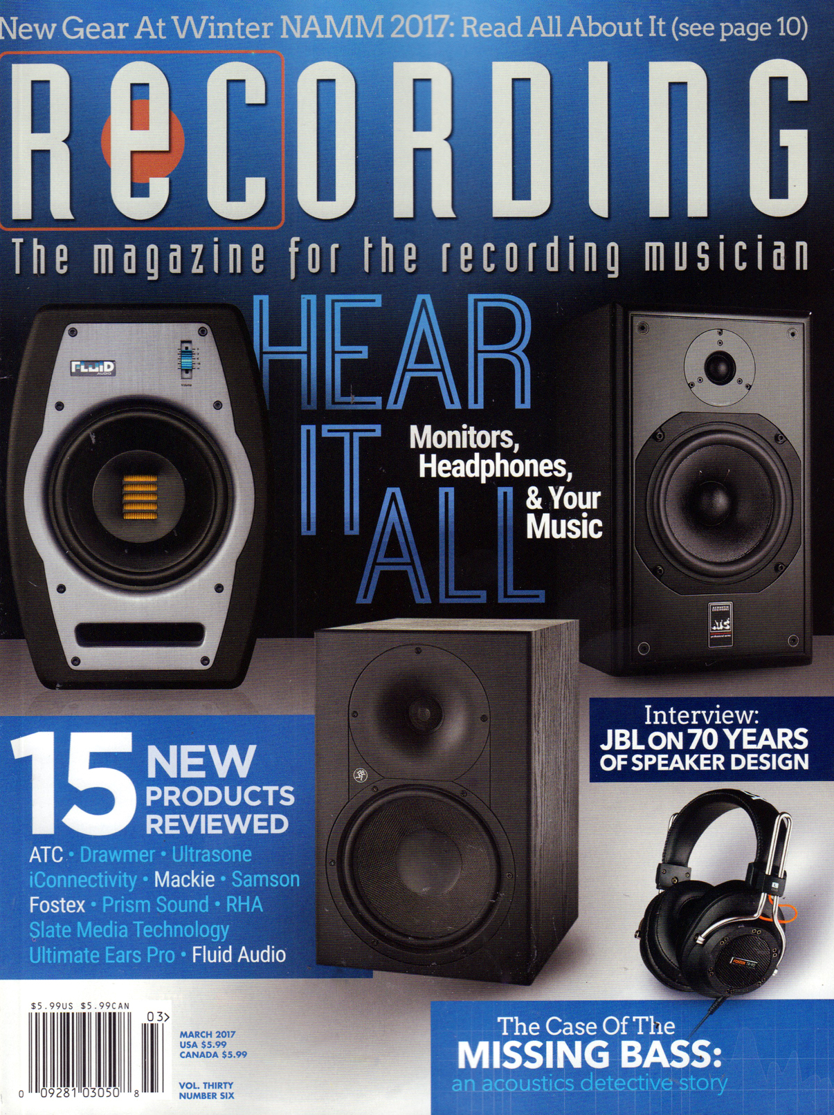 Recording-Magazine March 01, 2017 Issue Cover