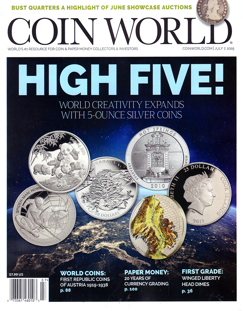 Coin-World-Weekly July 01, 2025 Issue Cover