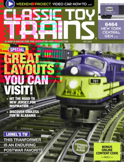 Classic Toy Trains September 01, 2019 Issue Cover