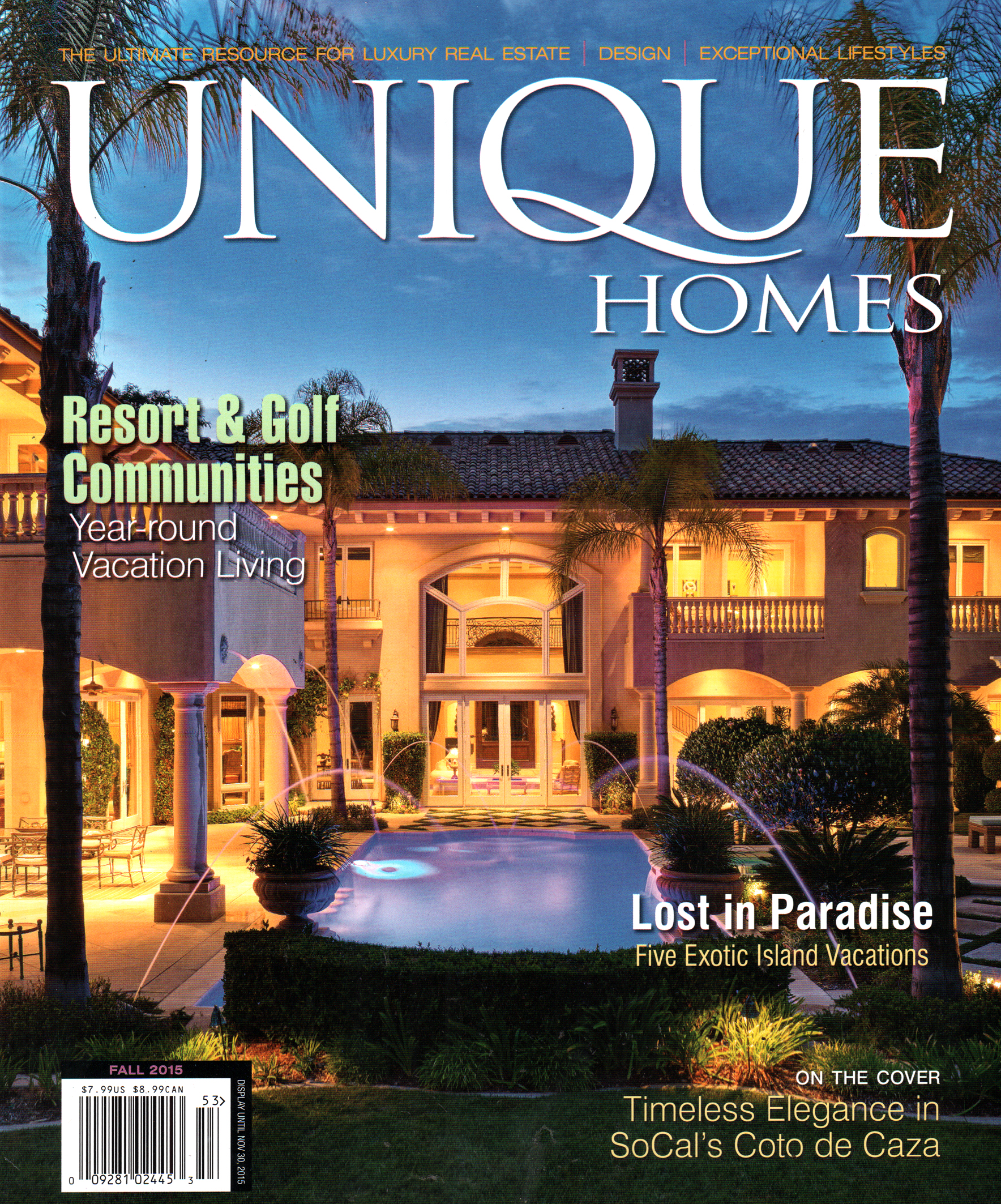 Unique-Homes September 01, 2015 Issue Cover