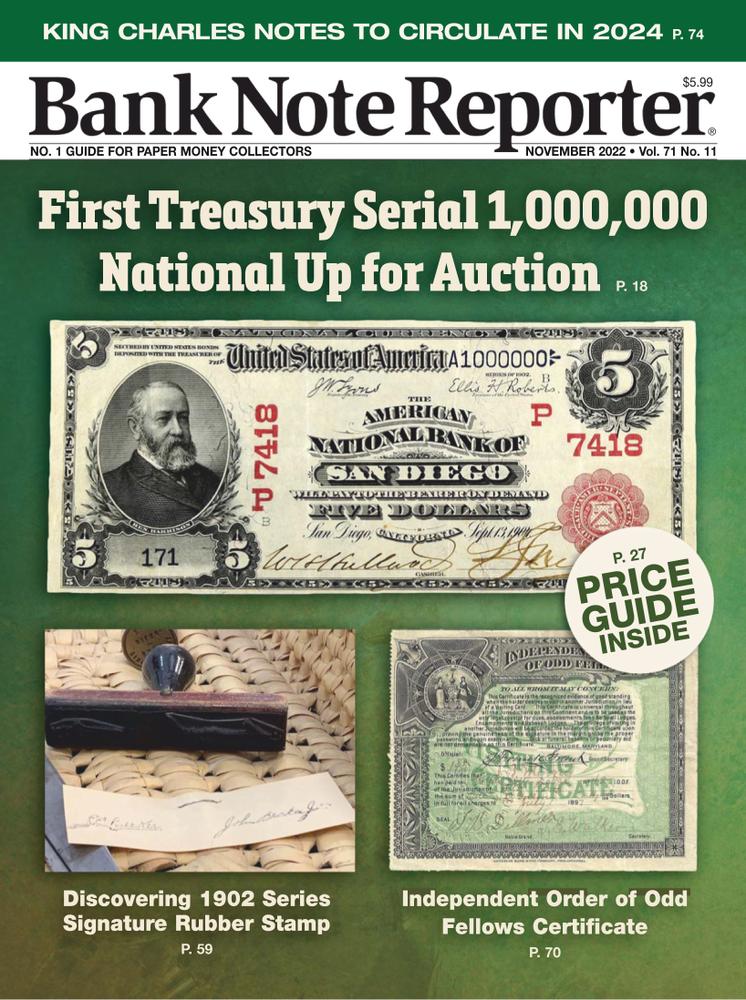 Bank-Note-Reporter November 01, 2022 Issue Cover