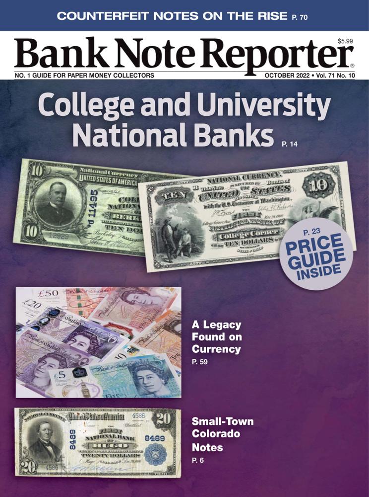 Bank-Note-Reporter October 01, 2022 Issue Cover