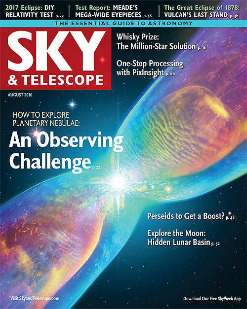 Sky-and-Telescope August 01, 2016 Issue Cover