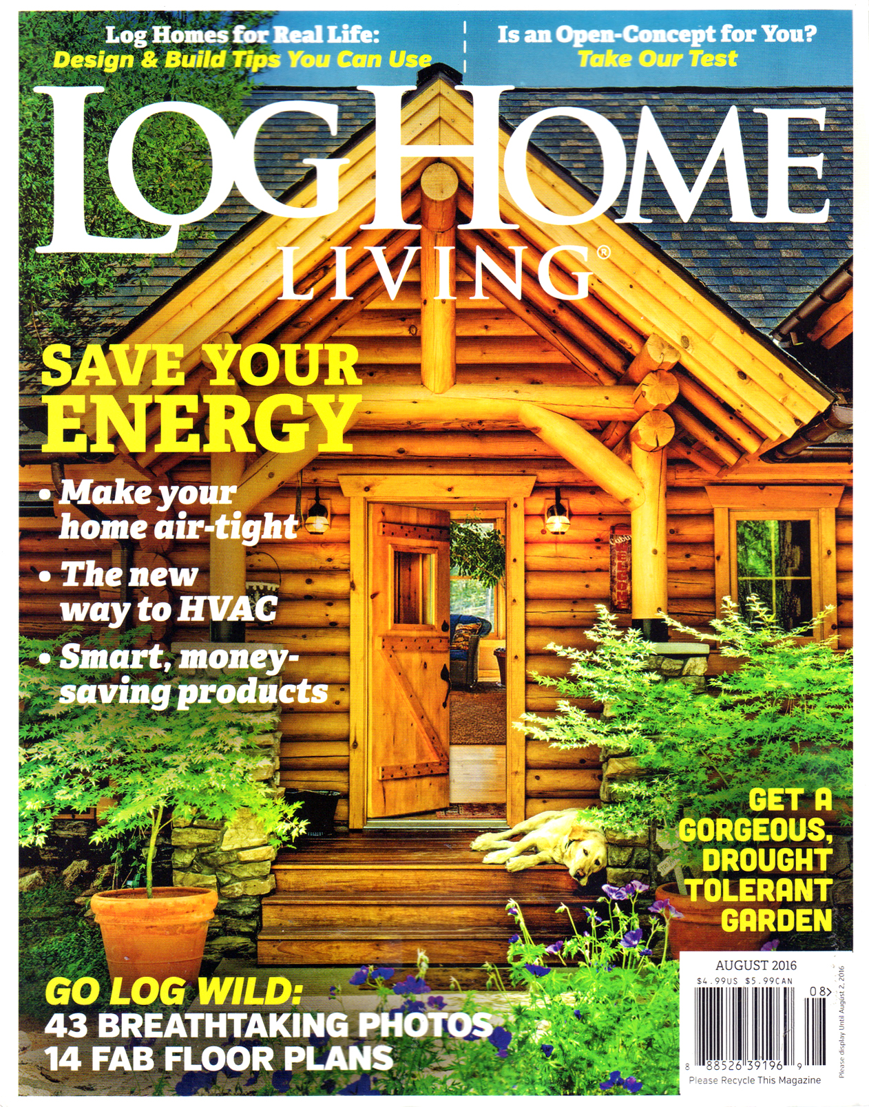 Log-and-Timber-Home-Living August 01, 2016 Issue Cover