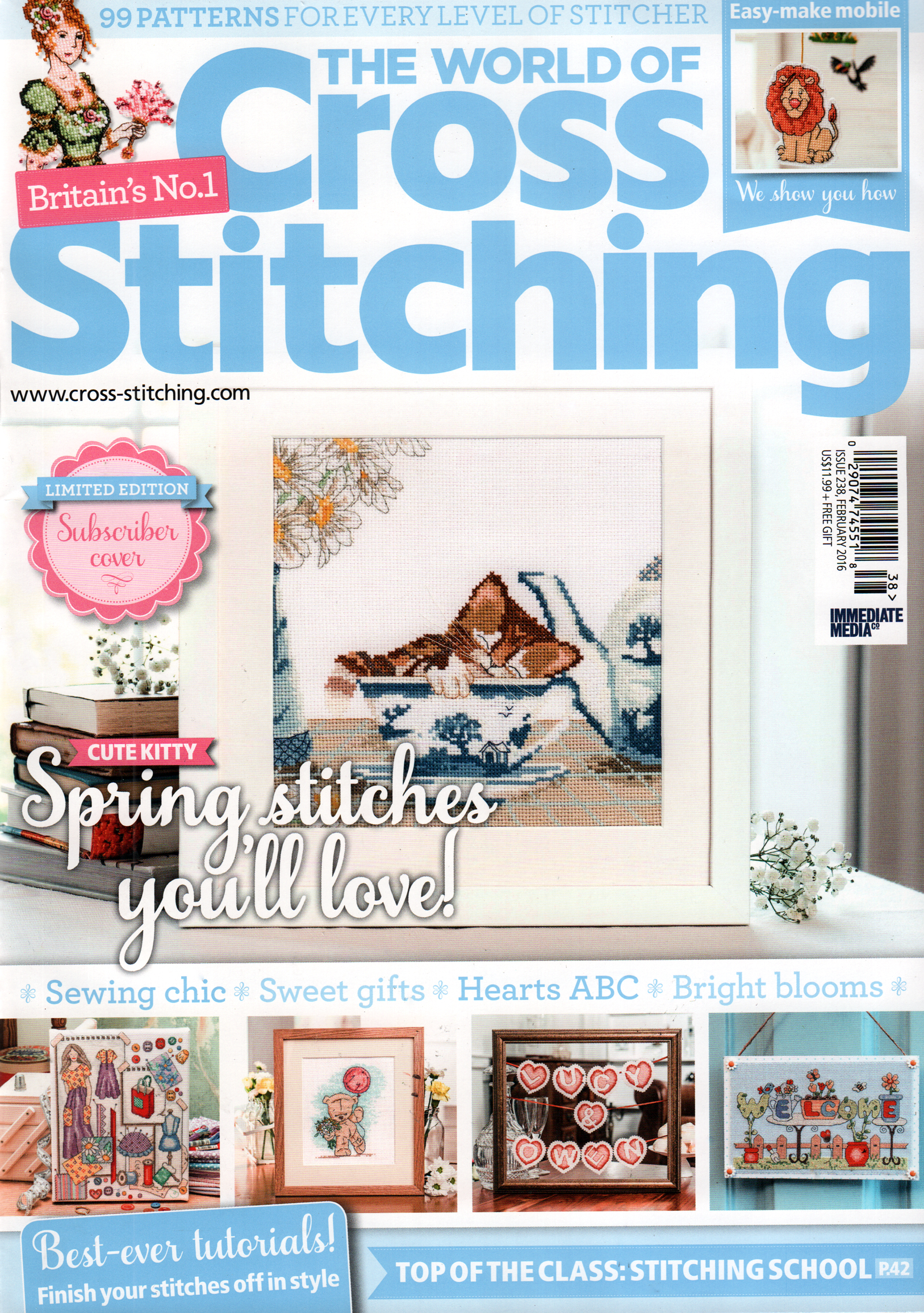 The-World-of-Cross-Stitching February 01, 2016 Issue Cover