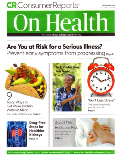 Consumer Reports On Health September 01, 2019 Issue Cover