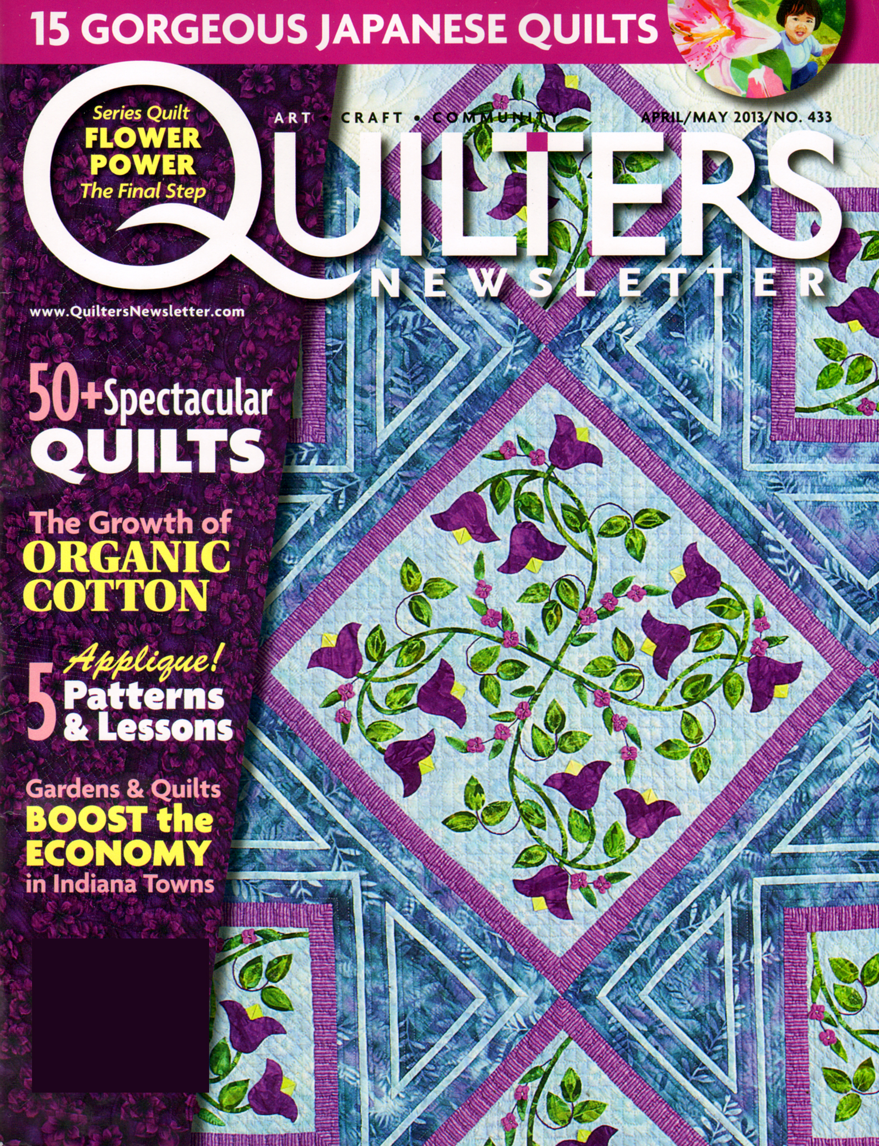 Quilters-Newsletter April 01, 2013 Issue Cover