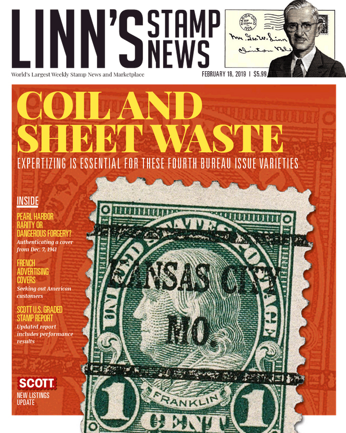Linns-Stamp-News-Weekly February 18, 2019 Issue Cover
