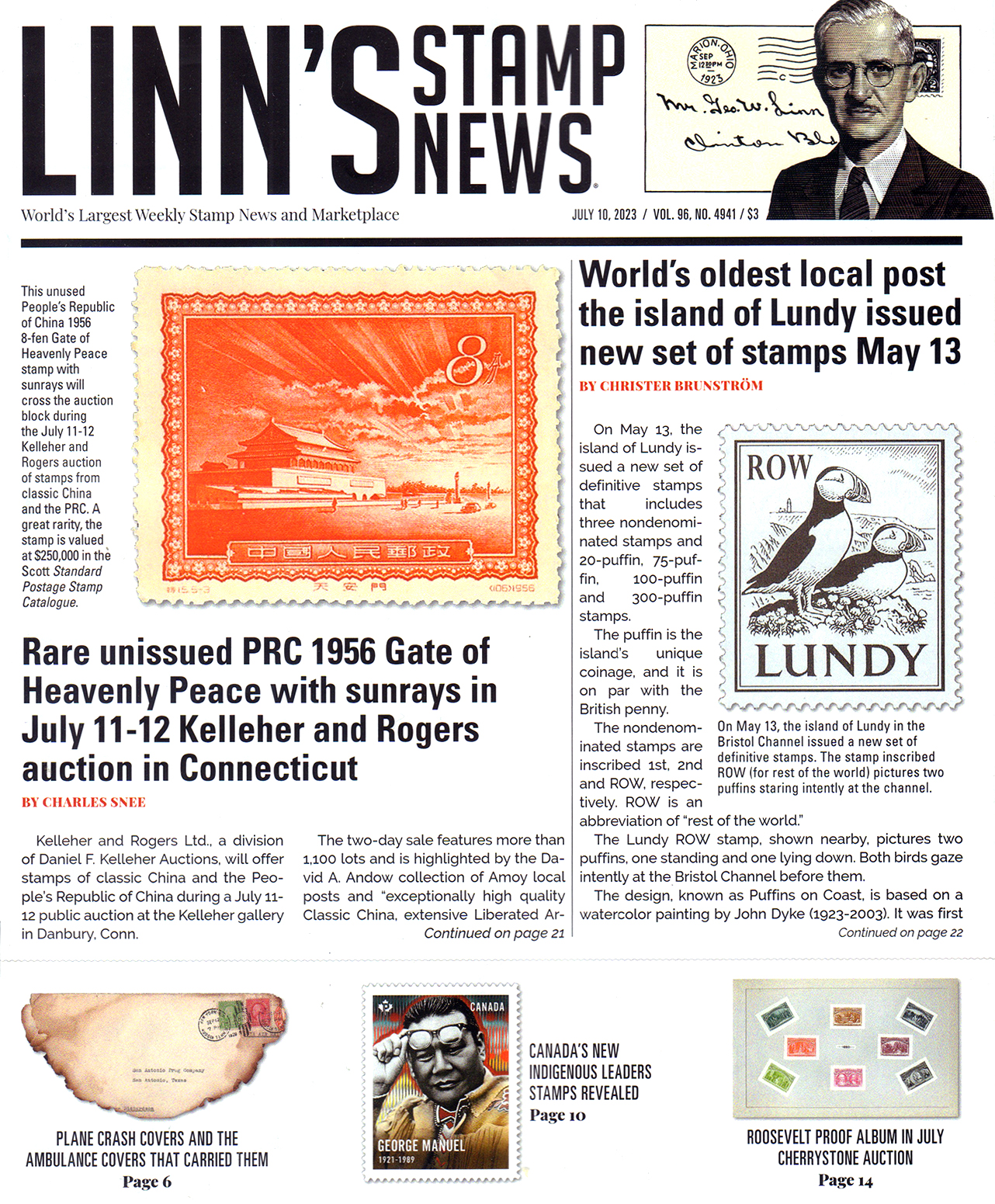 Linns-Stamp-News-Weekly July 10, 2023 Issue Cover