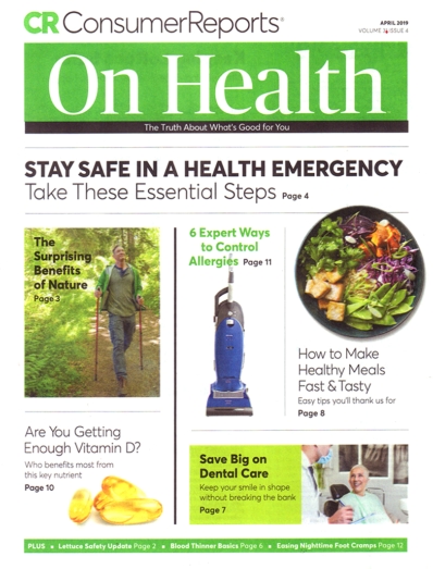 Consumer Reports On Health April 01, 2019 Issue Cover