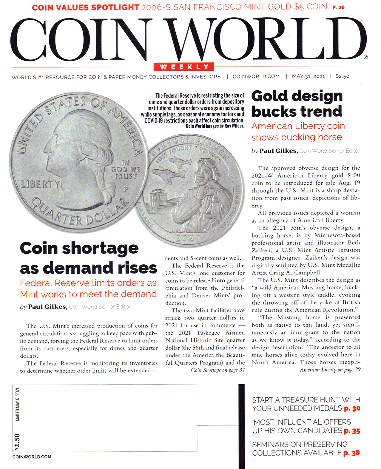 Coin-World-Weekly May 31, 2021 Issue Cover