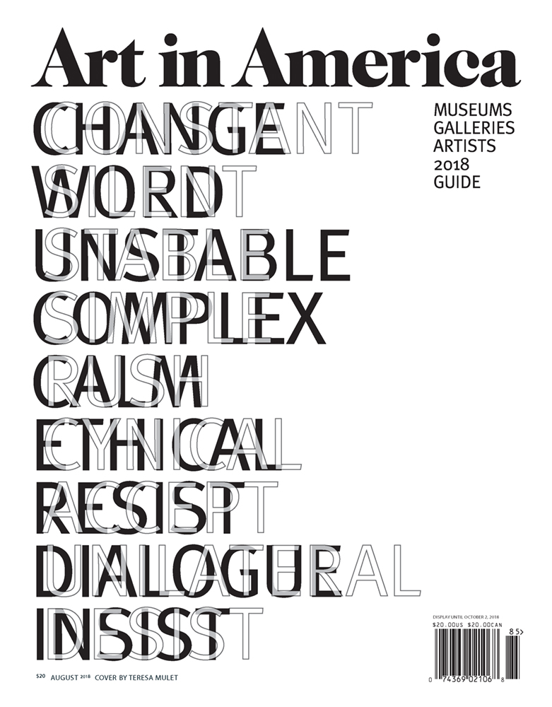 Art-In-America August 01, 2018 Issue Cover