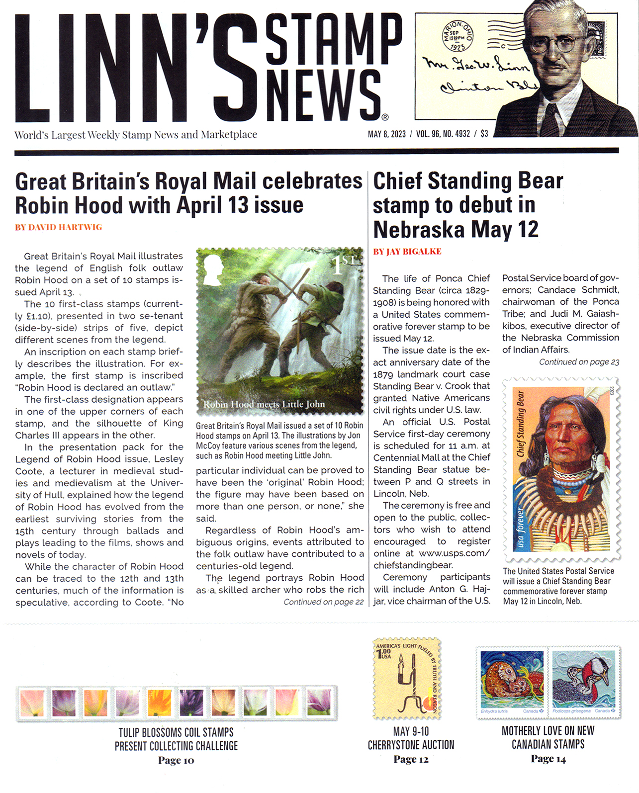 Linns-Stamp-News-Weekly May 08, 2023 Issue Cover