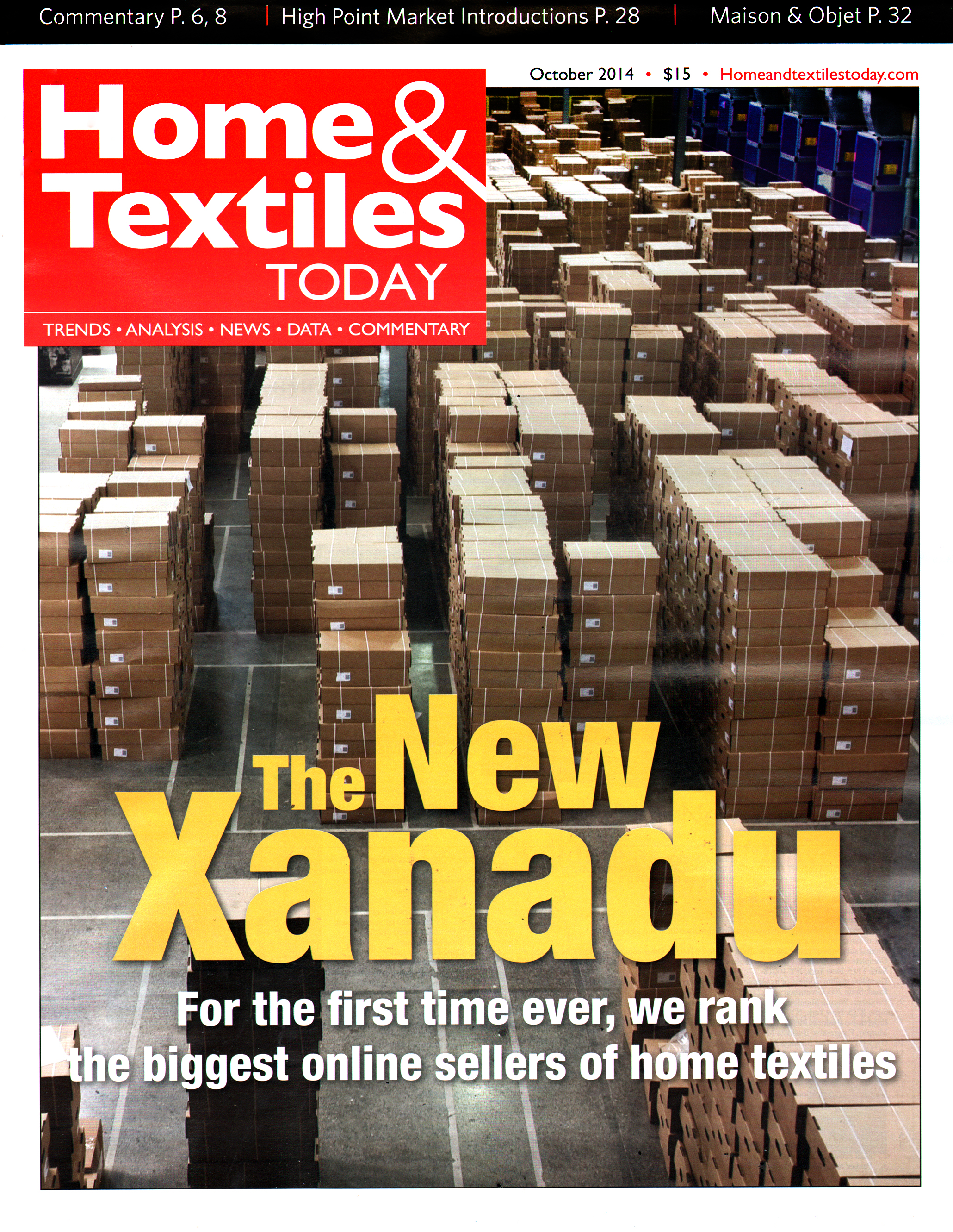 Home-Textiles-Today October 01, 2014 Issue Cover
